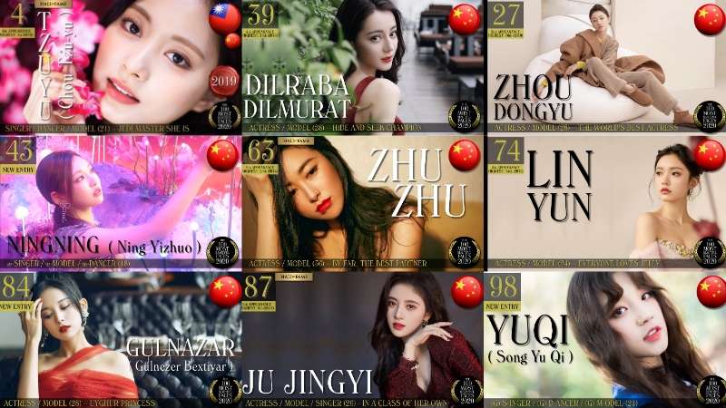 chinese seleb most beautiful faces 2020