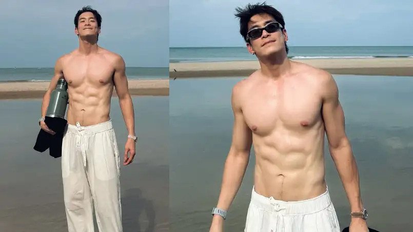 Alek Teeradetch Pamer Foto di Pantai, Perut Berotot Jadi Sorotan