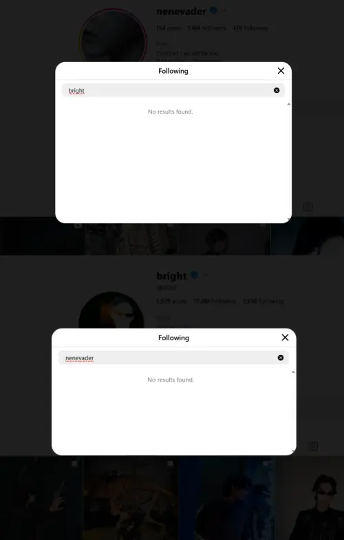 Nene Pornnappan dan Bright Vachirawit Saling Unfollow